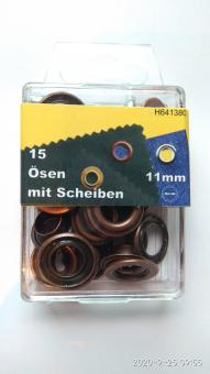 15 Ösen 11mm kupfer 