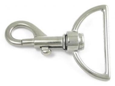 2 Karabiner 40mm halbrund silber 