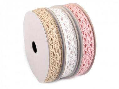 3 x 5m Baumwollspitze Breite 13mm rwb 