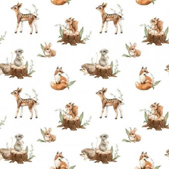 Jerseystoff Forest Biostoff weiss 