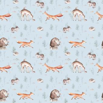 Jerseystoff Waldfreunde French Terry hellblau 