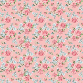 Baumwollstoff Rosenmuster rosa Popeline 
