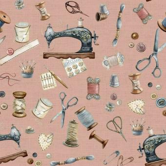 Canvas Digital Baumwollstoff NÄHEN rosa 