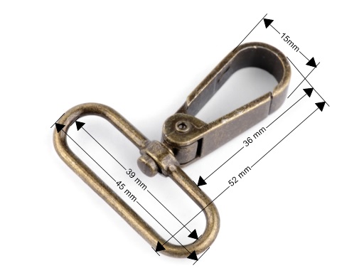 2 messing Taschenkarabiner 40mm breit 