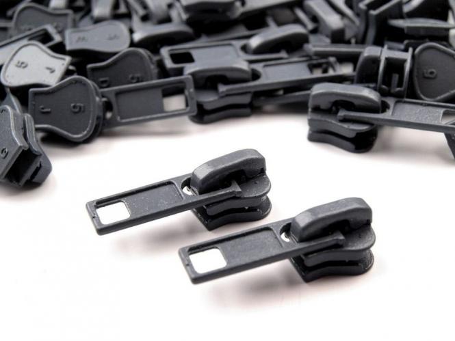 Zipper Profilreißverschluss 5mm grau 50 Stück