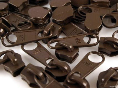 Zipper für 5mm RV dunkelbraun 10 Stück