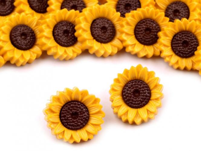 5 Knöpfe Sonnenblumen 