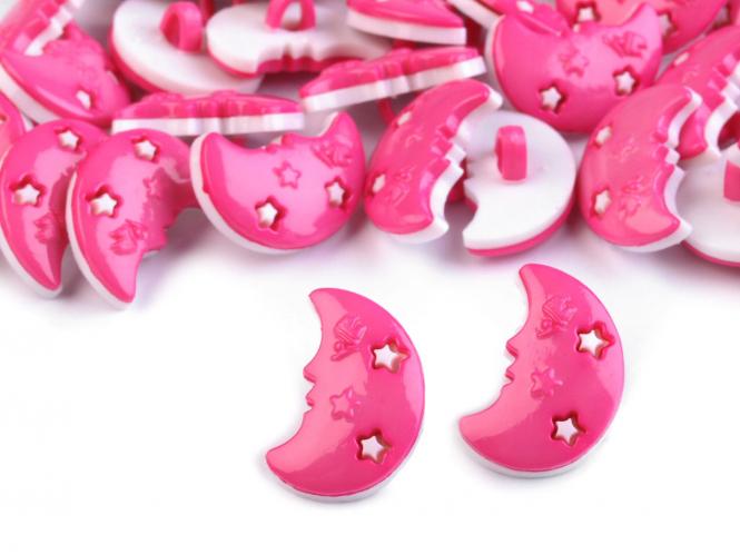 10 Knöpfe Mond pink 