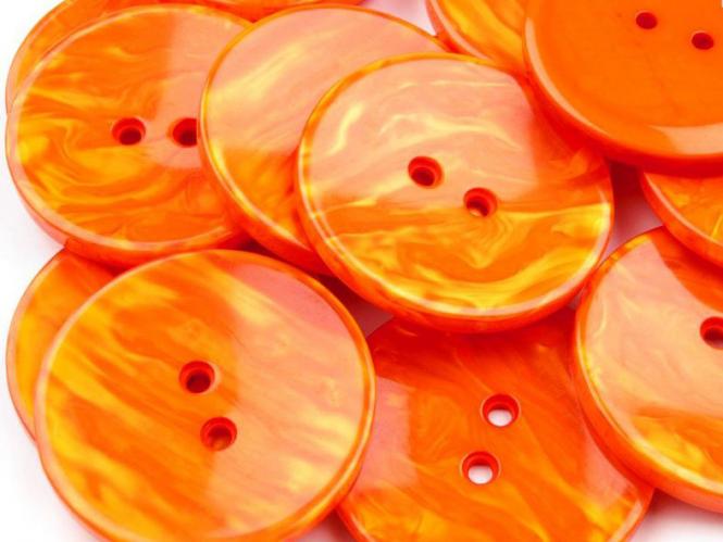 5 große Knöpfe meliert orange 