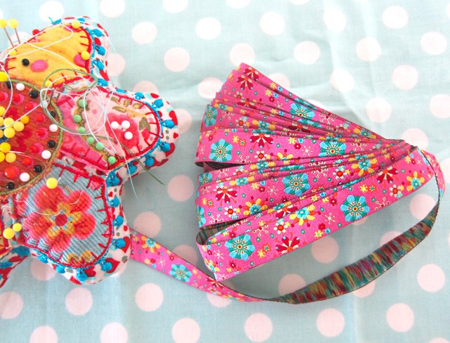 Mandalablumen, pink, Webband 