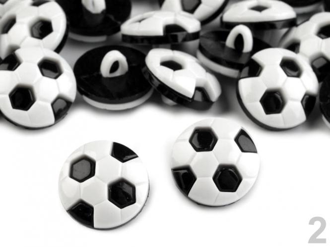 10 Knöpfe Fußball schwarz 