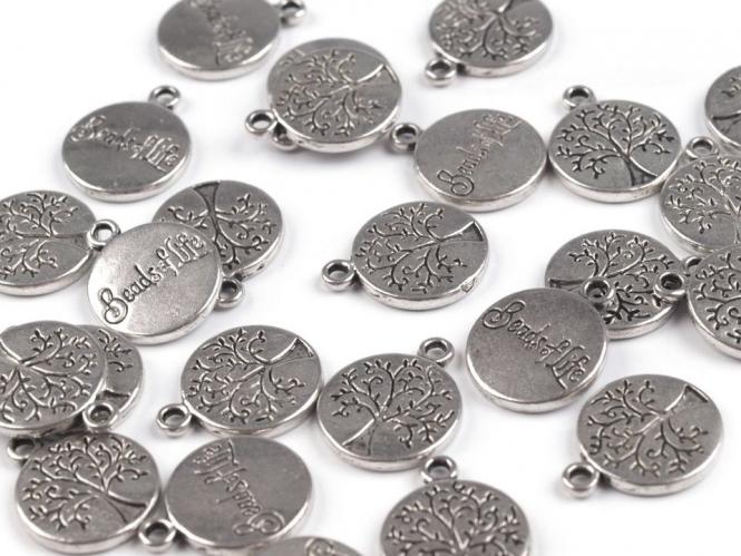 Anhänger BAUM Ø12mm silber rund 