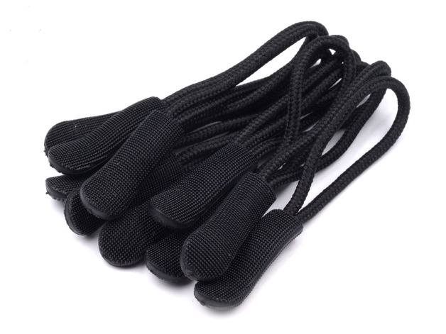 10 Reißverschluss Schlaufen schwarz 