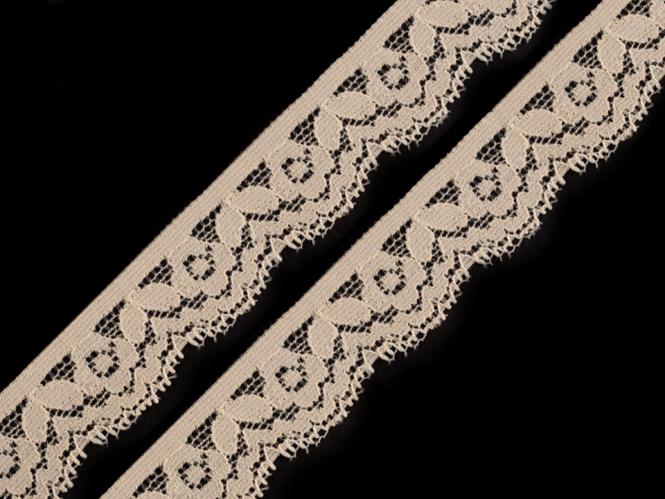 Spitze elastisch Breite 20 mm beige 