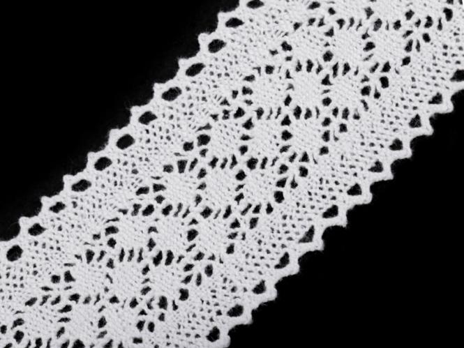 Klöppelspitze Baumwolle Breite 63 mm weiß 