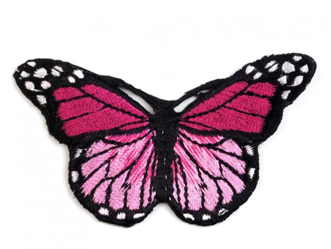 Aufbügler Schmetterling pink 