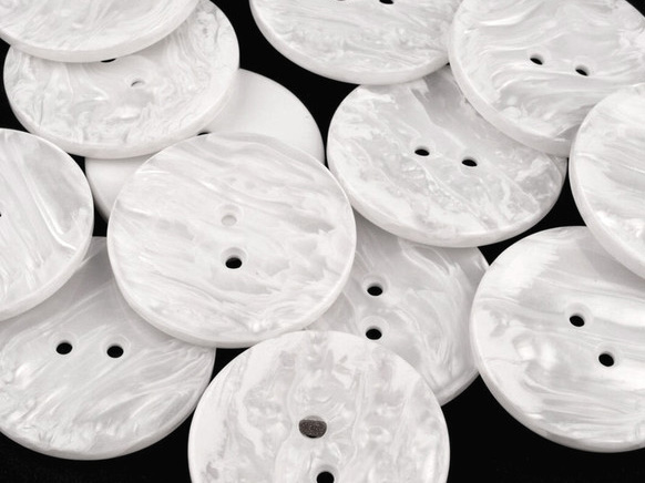 5 große Knöpfe meliert weiss 