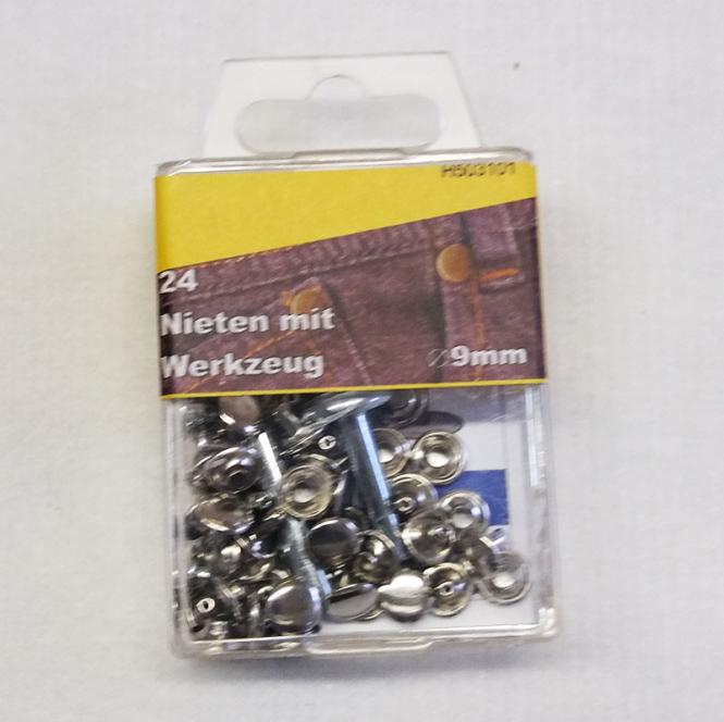 24 Nieten Ø9 mm silber 