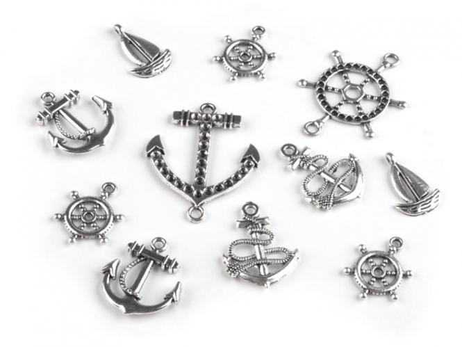 Anhänger Maritimer Mix silber 