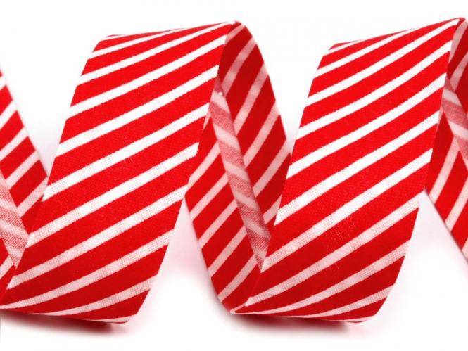 Baumwollschrägband gestreift rot 