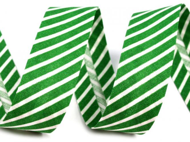 Baumwollschrägband gestreift grün 