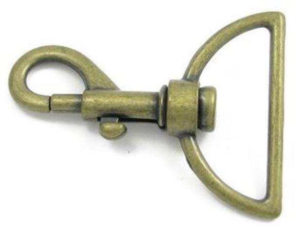 2 Messingkarabiner 40mm halbrund 
