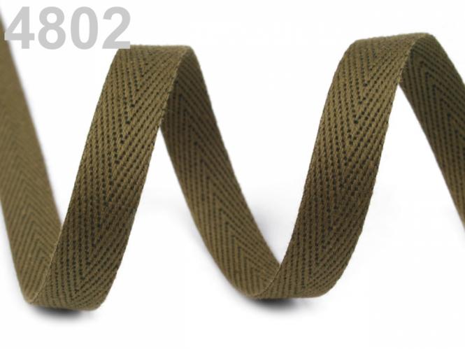 Köperband 10mm khaki 