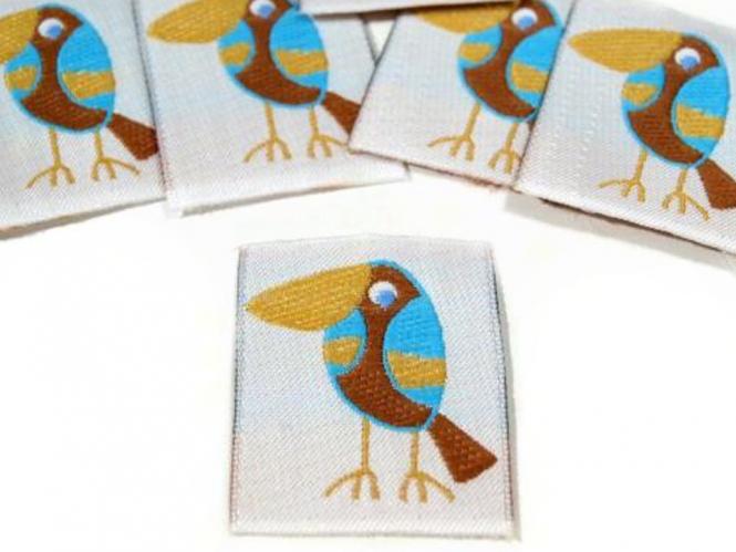 Aufnäher Vogel blau 