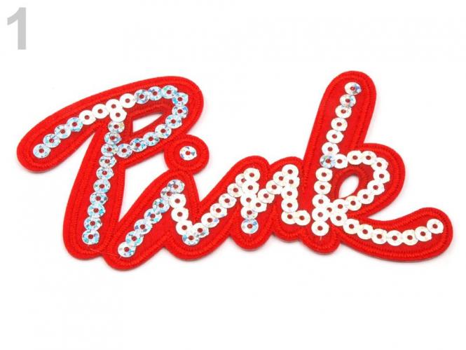 Aufbügler mit Pailletten in rot 