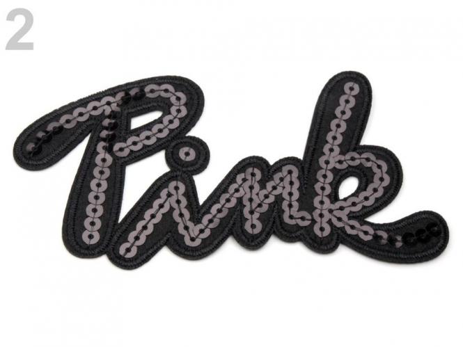 Aufbügler mit Pailletten in schwarz 