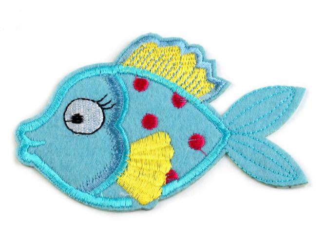 Applikation Fischli hellblau 