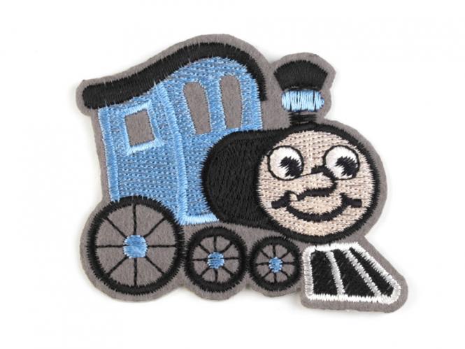 Applikation Lokomotive hellblau 