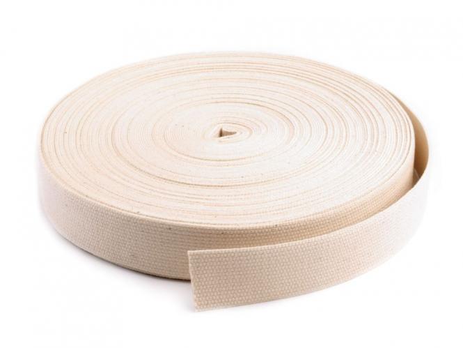 25mm Baumwollgurtband natur 2,6mm 25m 