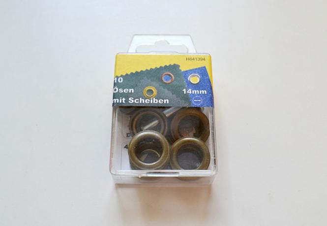 10 Ösen 14mm messing 