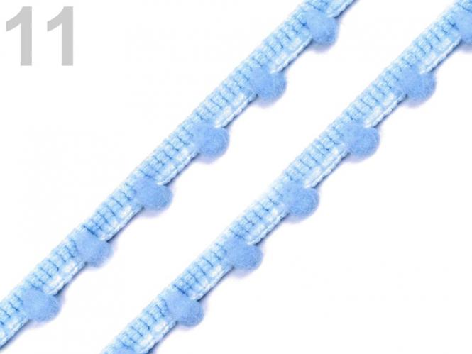 Pomponborte 7mm hellblau 