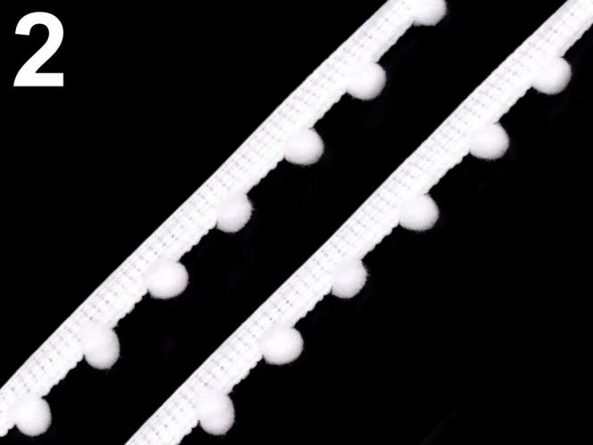 Pomponborte 7mm weiss 