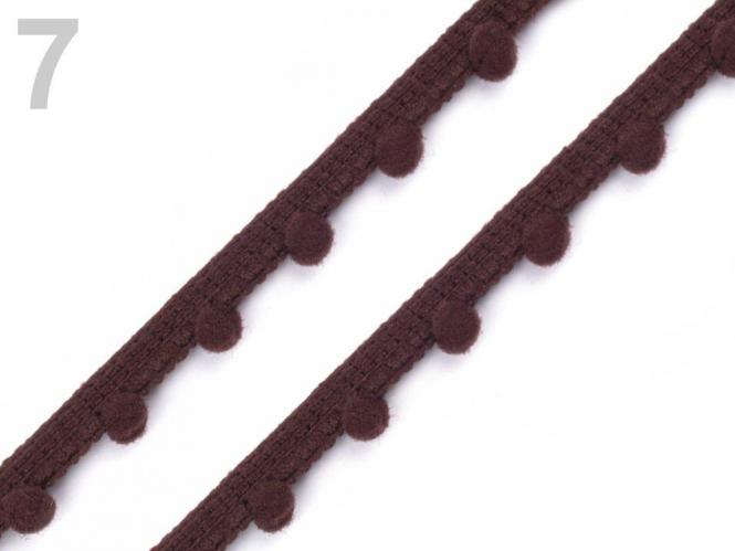 Pomponborte 7mm dunkelbraun 