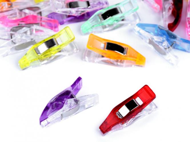 50 Stoffklammer bunt schmal 