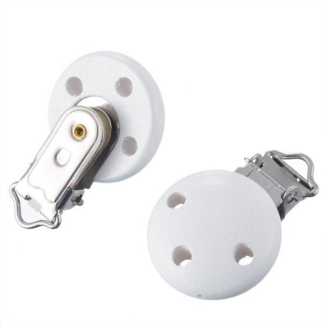 Schnullerband Clip weiß 