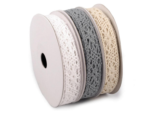 3 x 5m Baumwollspitze Breite 13mm wgb 