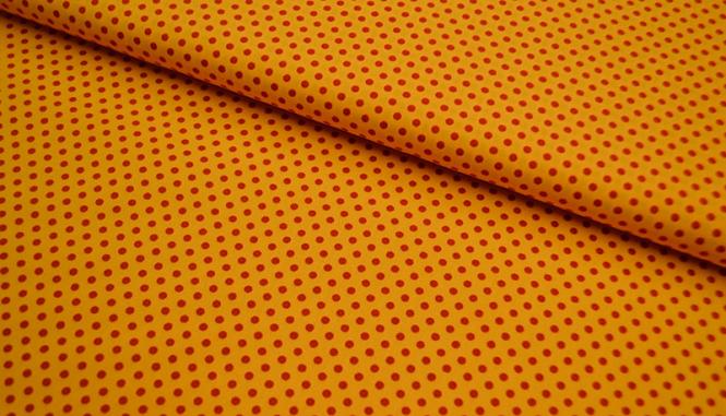 Baumwollstoff Punkte gelb-terracotta 