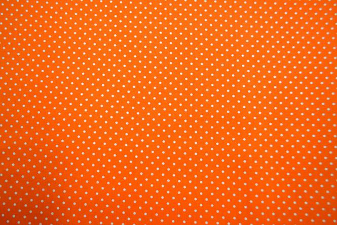 Baumwollstoff Punkte orange-weiß 