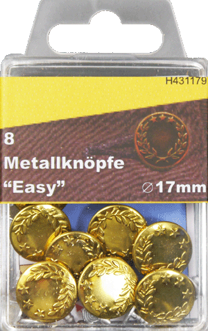 8 Metallknöpfe easy 17mm gold 