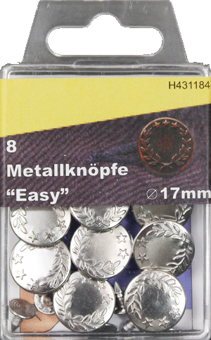 8 Metallknöpfe easy 17mm silber 