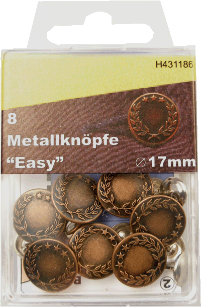 8 Metallknöpfe easy 17mm messing 