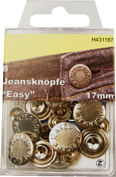 8 Jeansknöpfe 17mm messing 