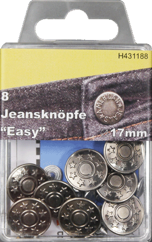 8 Jeansknöpfe 17mm altsilber 