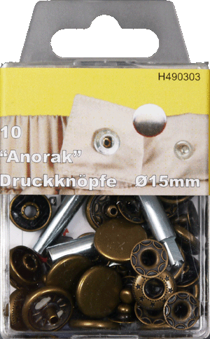 10 Anorakknöpfe 15mm messing Jackenknopf 