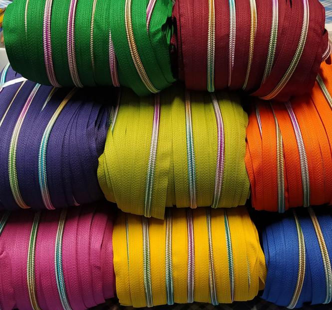Reißverschluss 5mm bunt Regenbogen royal 25m