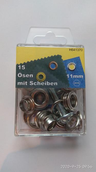 15 Ösen 11mm silber 